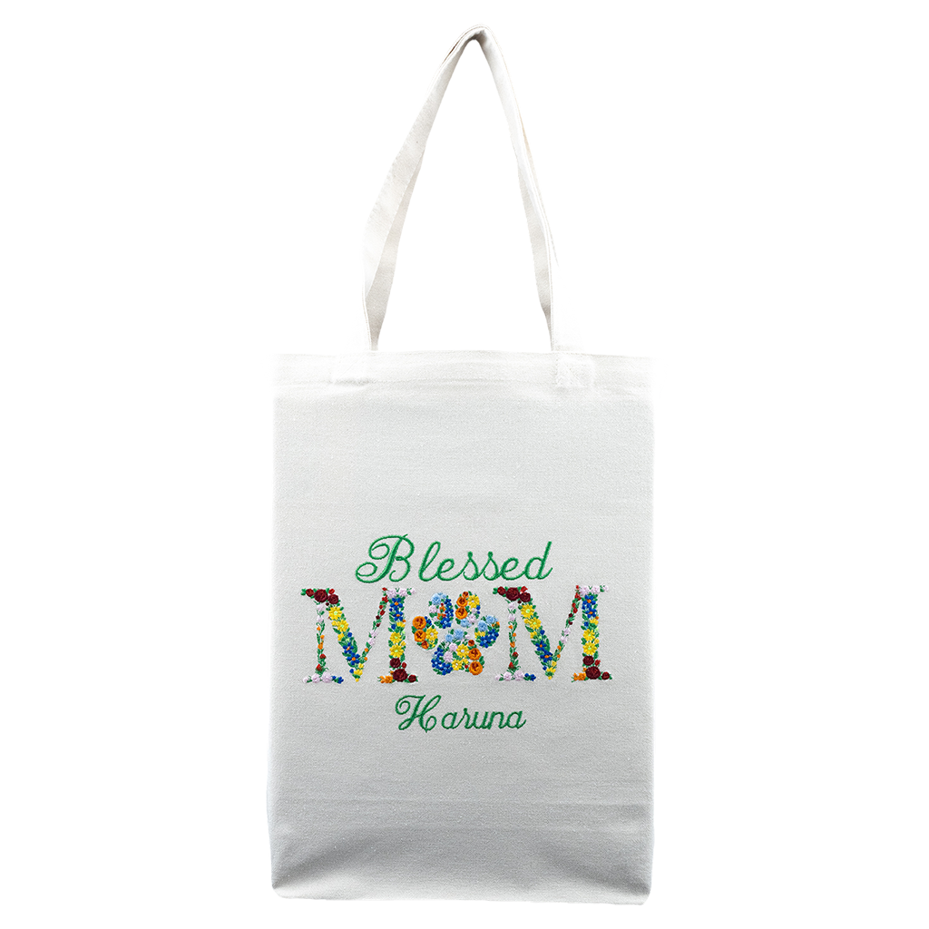 Personalized Embroidered Tote Bag, Blessed Mom, Pet Lovers
