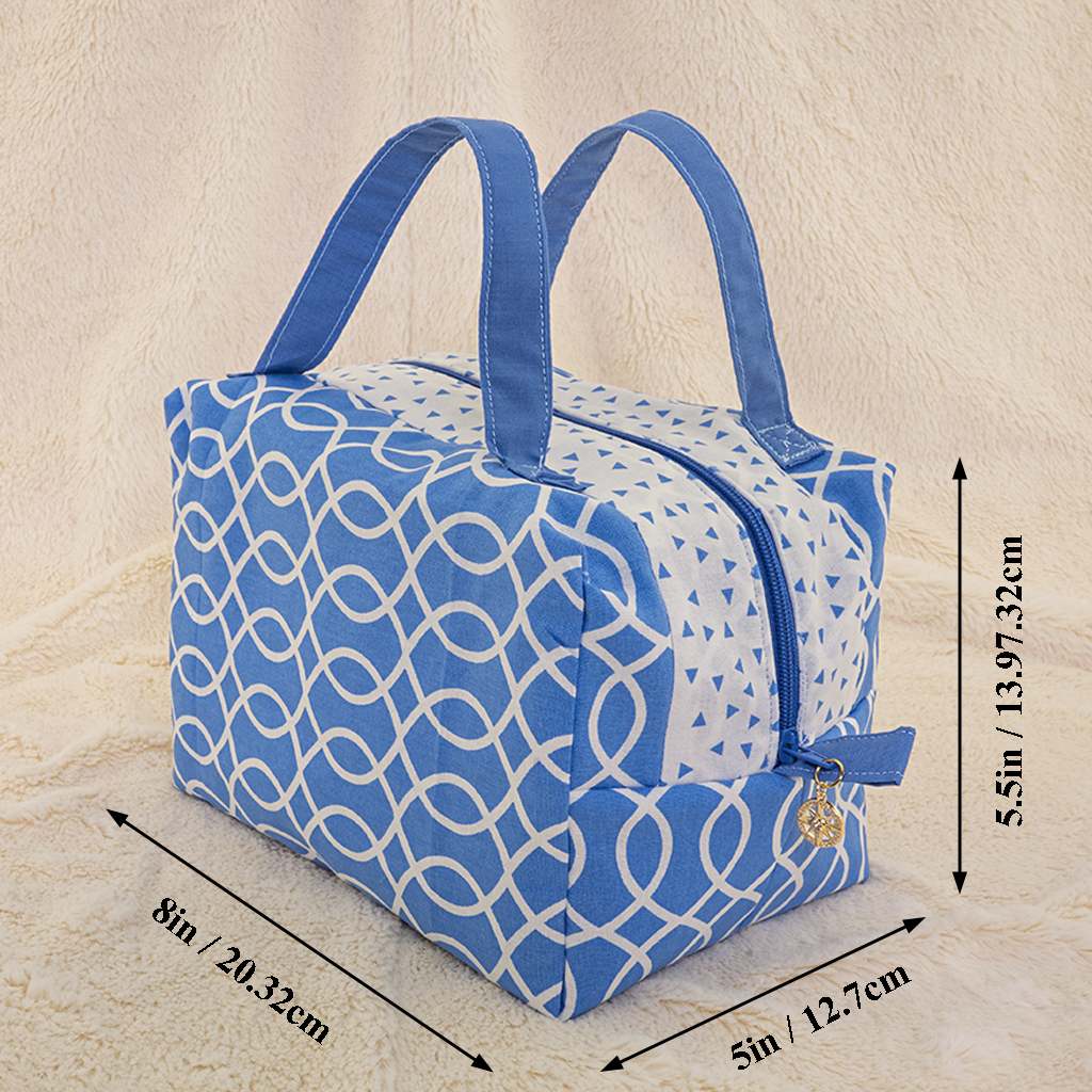 Blue Makeup Bags, Set of 3 - Image 9