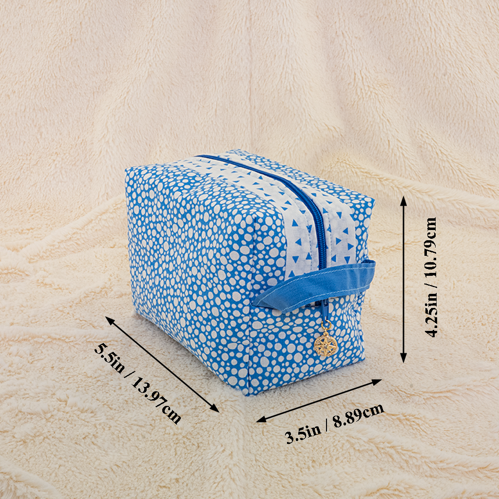 Blue Makeup Bags, Set of 3 - Image 10